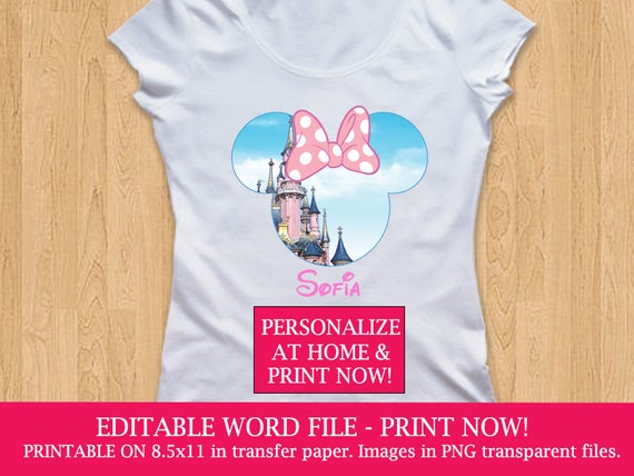 DISNEYLAND WORLD IRON ON HEAT TRANSFER T SHIRT LOTS OF CHARACTERS PERSONALISED