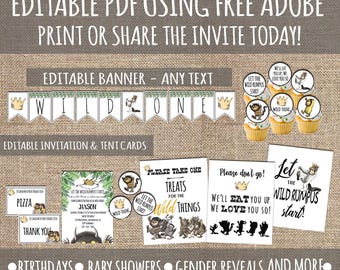 Where The Wild Things Are Birthday Party Kit (Digital Download)