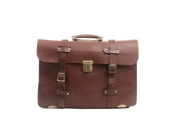 old leather briefcase