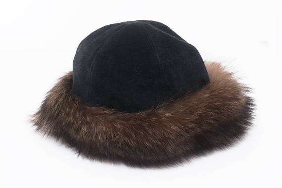 Winter fur suede hat | Winter vintage hat | Fur ha