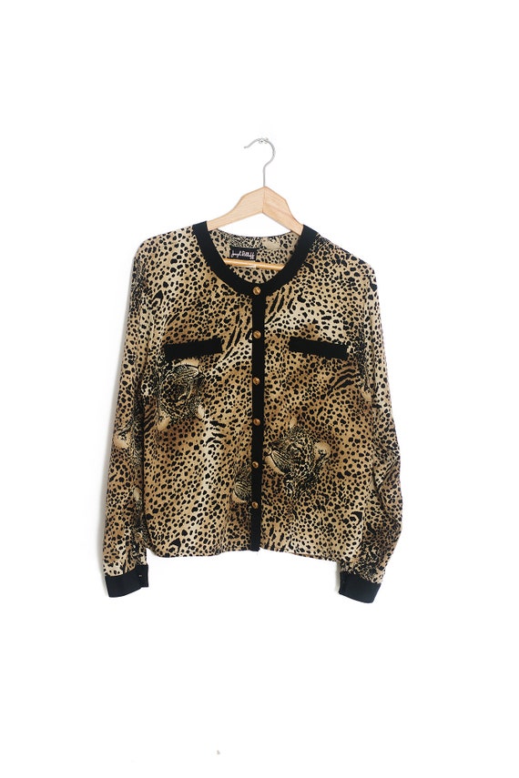 Leopard design blouse | Leopard pattern blouse | V
