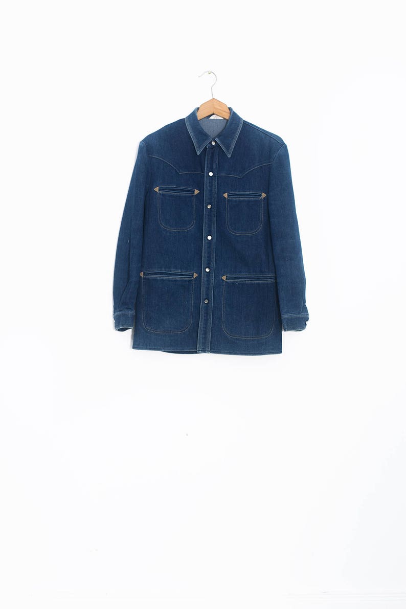 Vintage denim jacket 70/'s western 70/'s jean jacket WESCOTT Western jean jacket Jean coat