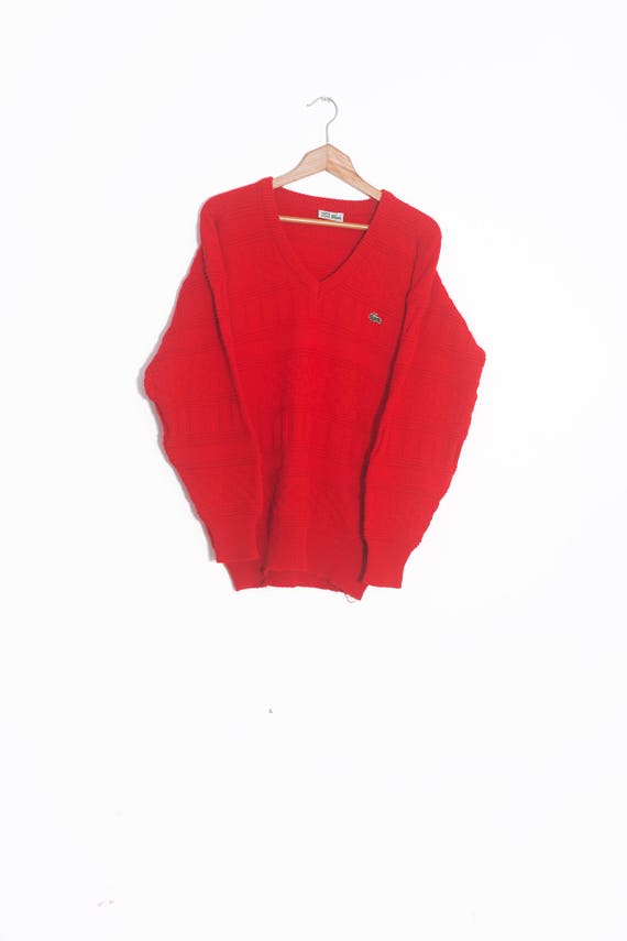 lacoste sweater red