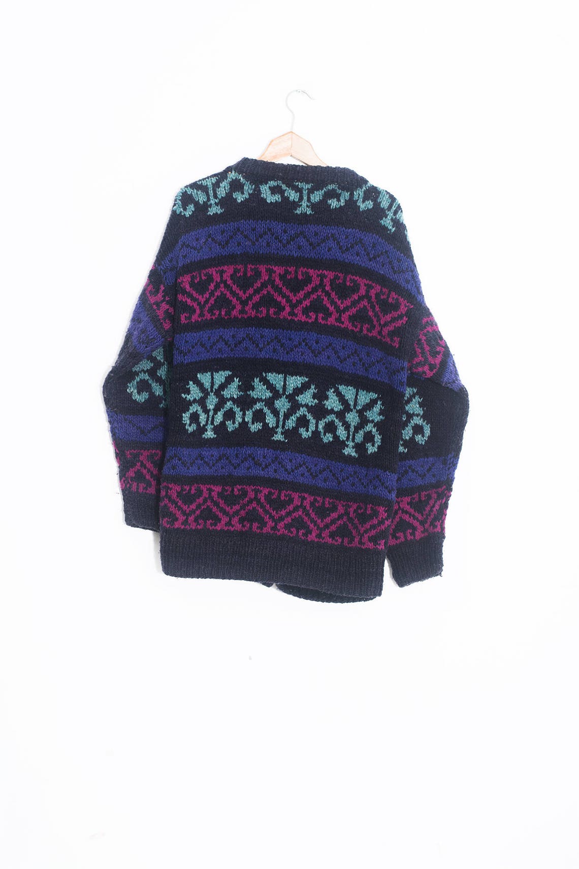 Colorful wool sweater Winter wool sweater Retro wool | Etsy
