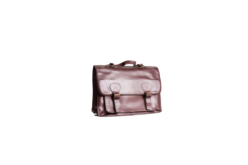 burgundy leather briefcase