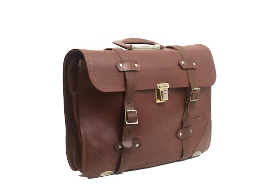 Leather Satchel \u2013 School Bag \u2013 Work Bag Vintage Tan Brown Leather Briefcase Laptop Bag