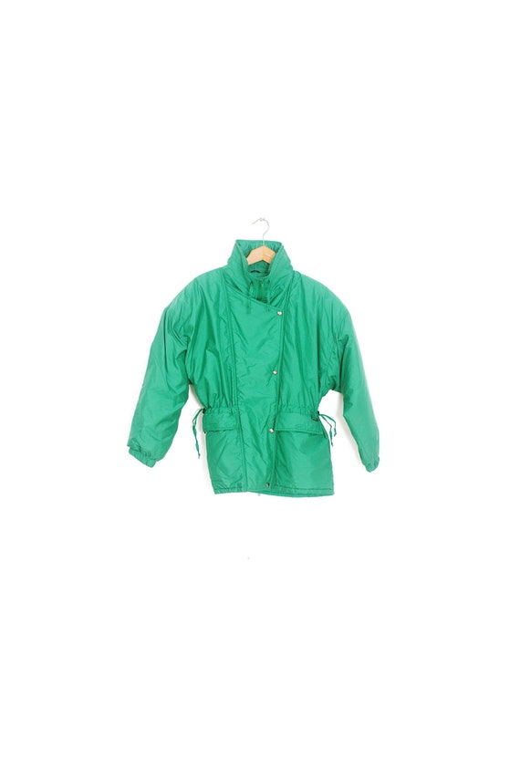 ALPINE vintage winter coat. Retro green winter coa