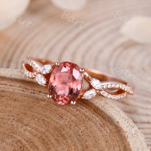 Padparadscha sapphire rose gold engagement ring store