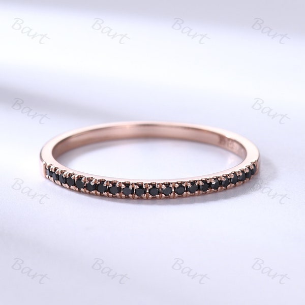 Hochzeitsring: Schlichter 14k Rosegold Ring mit Pave-Muster