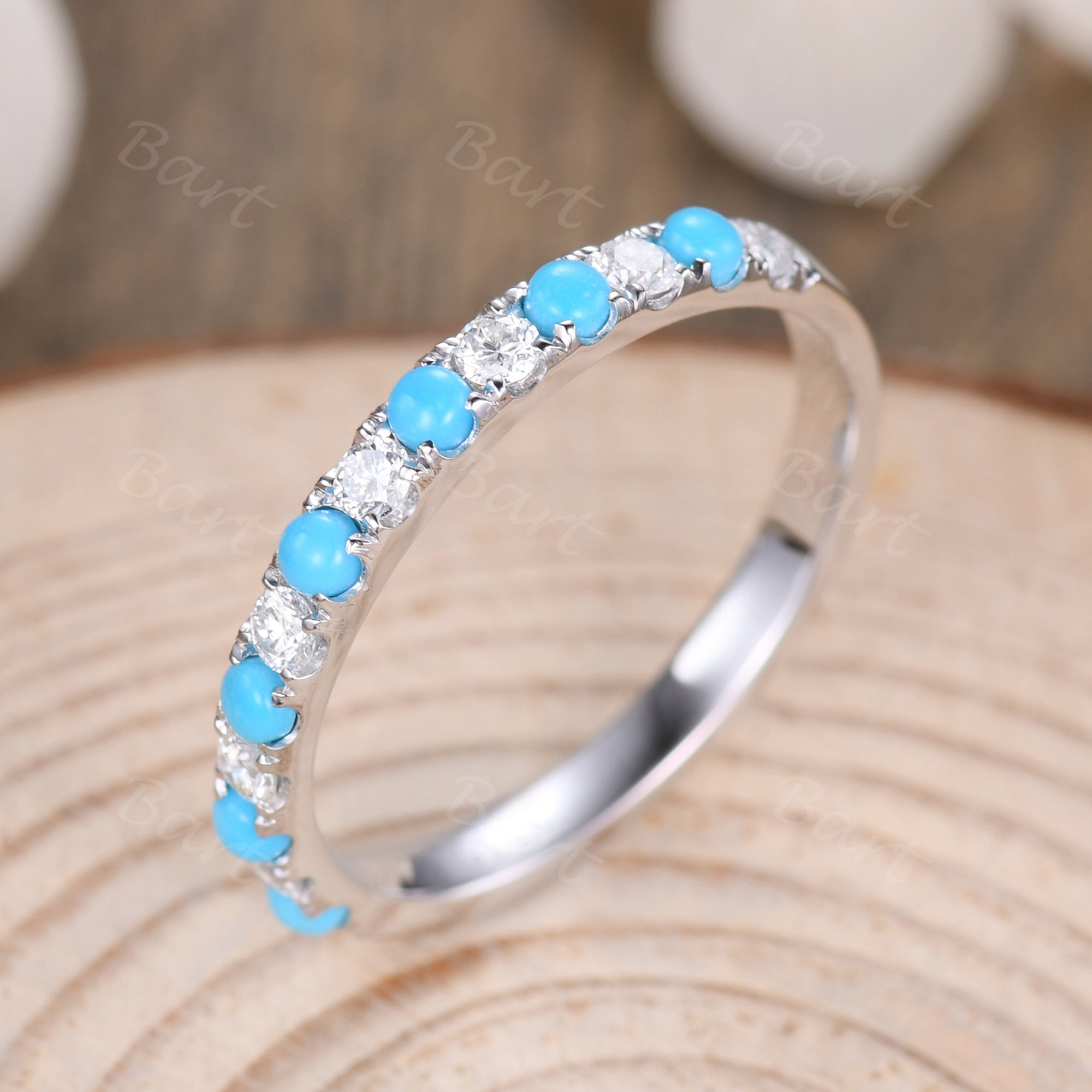 RAYA RING GUARD - TURQUOISE RING GUARD WITH DIAMOND ACCENTS – Staghead  Designs
