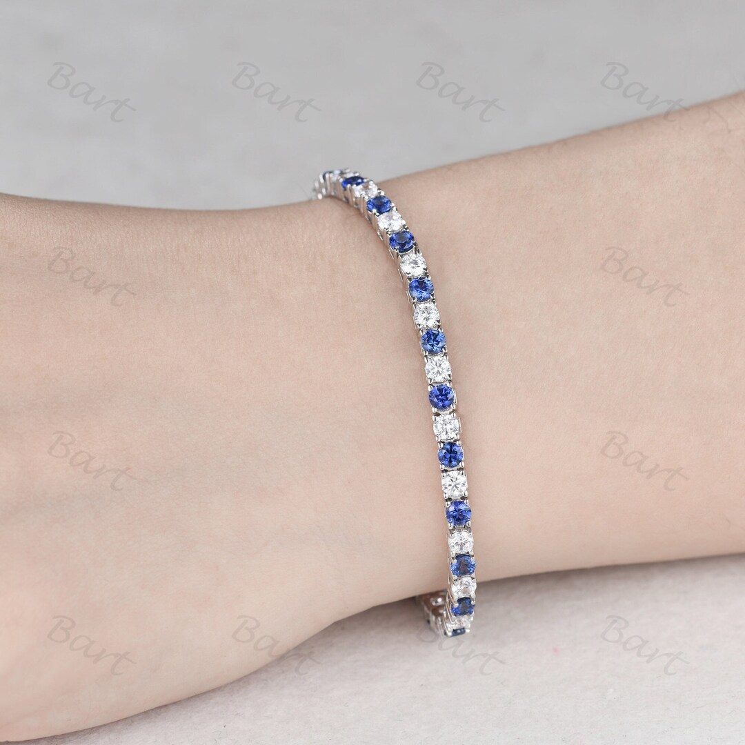 Rainbow Gemstone Oval Tennis Bracelet in 14k 18k Gold | Natural Rainbow Sapphire Amethyst Tanzanite Tourmaline Rainbow Bracelet Gold - UK