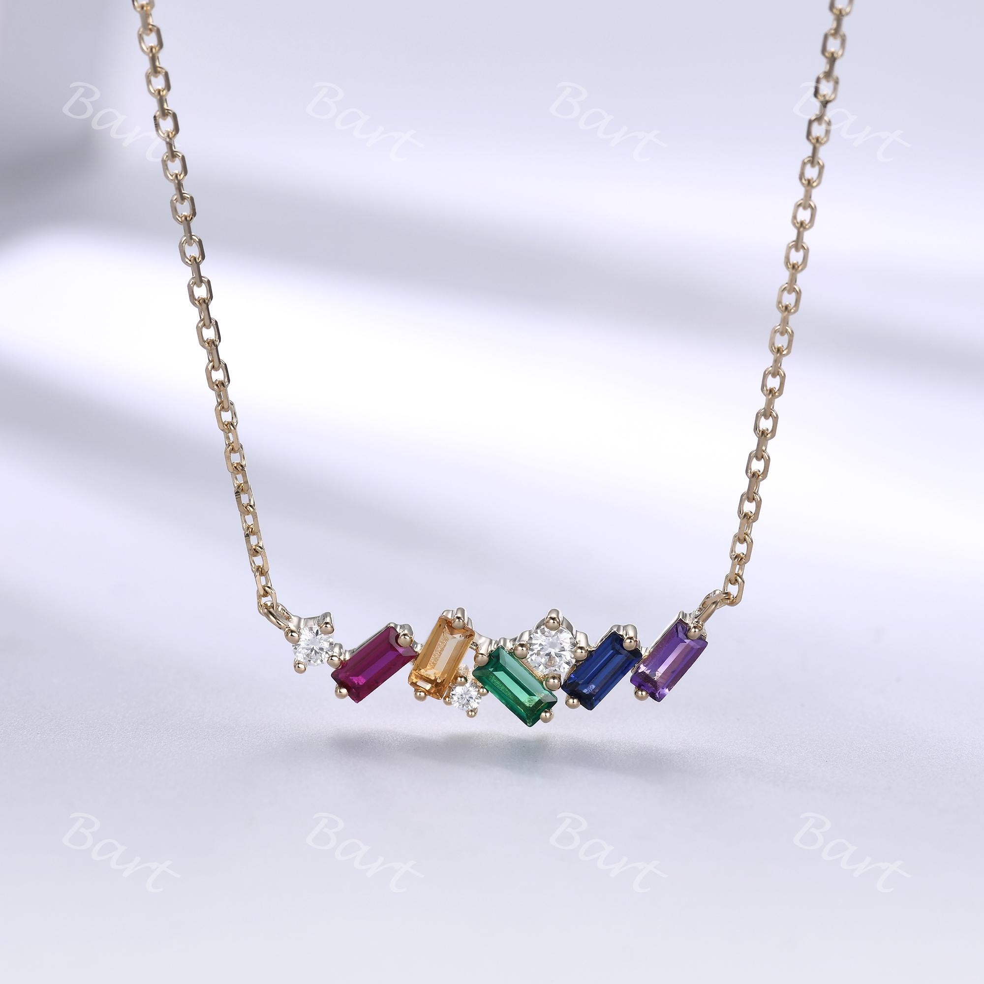 S925 Yellow Gold Sapphire Multicolour Rainbow Gemstone