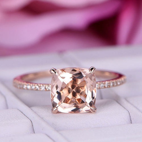 Big Ring Set 14K Rose Gold Engagement Ring Etsy