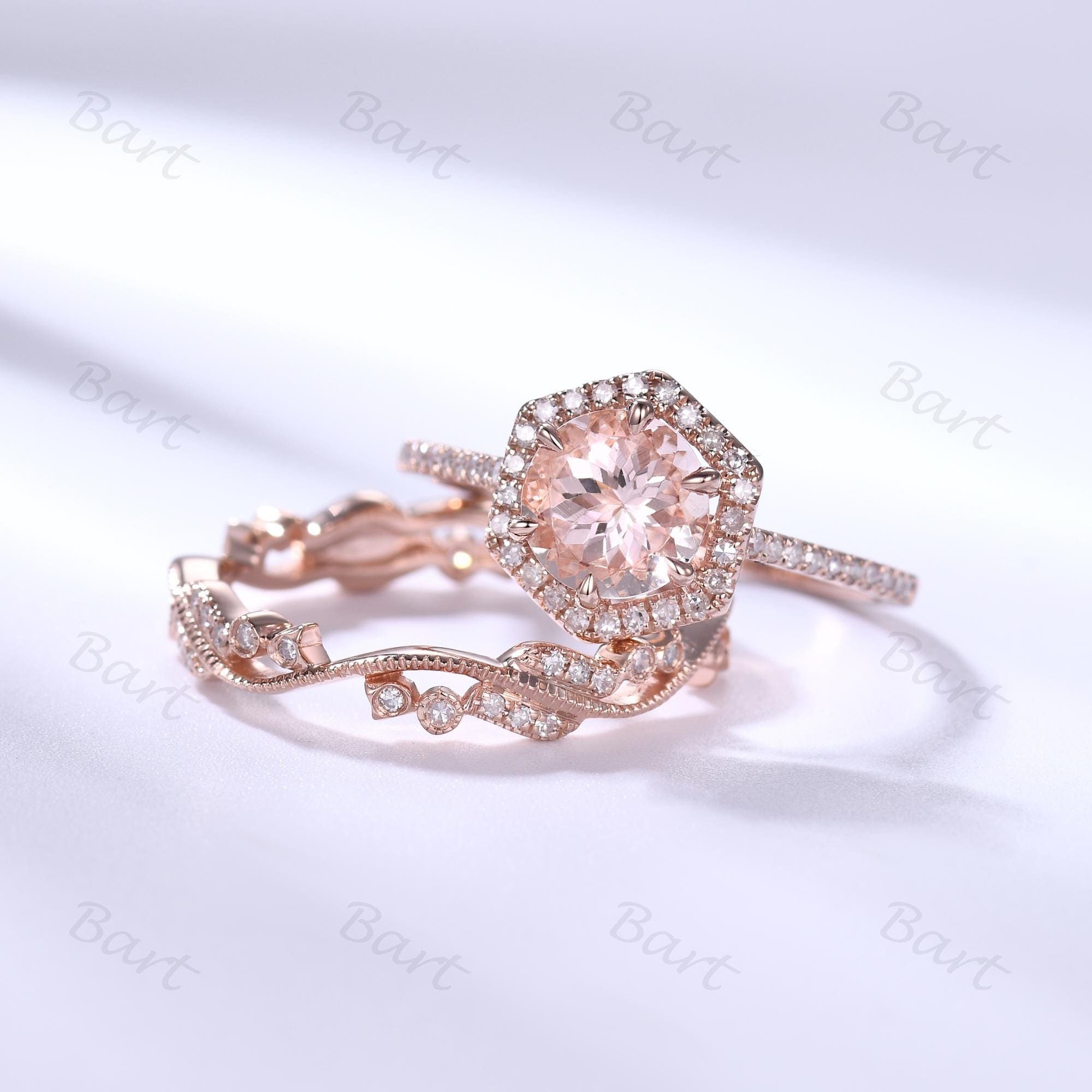 slim fit dress slacks Cluster Rose Gold Promise Ring, White Gold / 4 main image 1