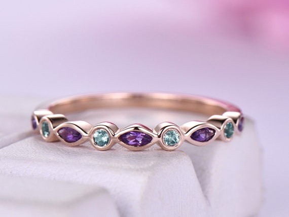 14 k White Gold & Alexandrite Ring - Great Lakes Boutique