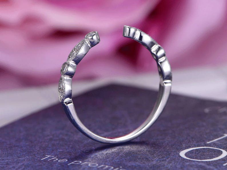 Gap Diamond/moissanite White Gold Wedding Band Engagement Ring - Etsy