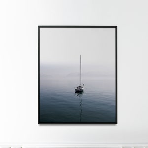 Boat Art Sailboat Print Ocean Art Ocean Photo Printable Art Minimalist Print, Ocean Water, Sea Prints, Nautical Wall Decor, Bathroom image 2