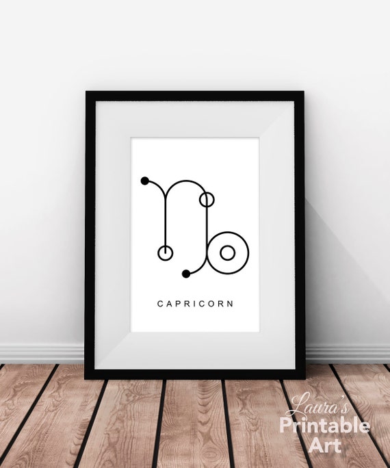 Capricorn Print Birthday Printable Gift Zodiac Art Print | Etsy