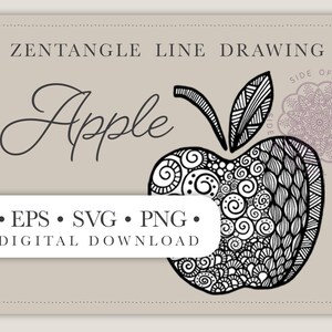 Arte lineal de APPLE, archivo de descarga digital de clip art para sublimación, vinilo, impresión de camisetas, calcomanías