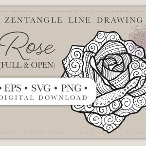 Rose line art, Clip Art Digital Download File for sublimation, vinyl, t-shirt print, social media template, colouring book