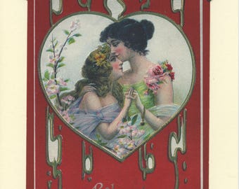 Beloved: Vintage LGBTQ+ Card - Lesbian engagement card, wives anniversary card, girlfriends card, lesbian Valentine, card for lesbian wife