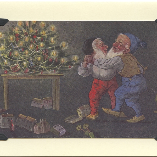 Holiday Dance: Vintage LGBTQ+ Card - Christmas elves, holiday party invitation, gay elves Christmas card, holiday card, Santa's helpers card