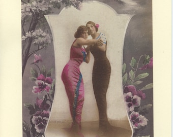 Tango: Vintage LGBTQ+ Card - lesbian Valentine's Day card, newlywed lesbian wives, first dance, married lesbians card, gay girlfriends card