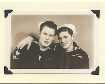 Do Ask Do Tell: Vintage LGBTQ+ Card - vintage sailor valentine, vintage navy card, gay sailors card, military brothers card, gay photo card