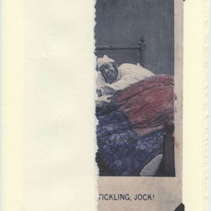 Stop Jock: Vintage LGBTQ card gay tickling valentine, gay boyfriends card, two gay husbands anniversary, under the covers, vintage kink image 6