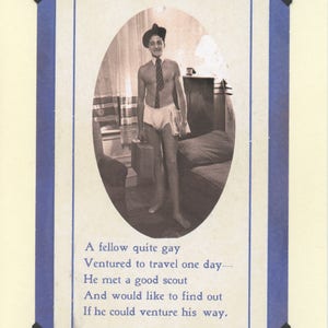 Fellow Quite Gay: Vintage LGBTQ + Card - invitación de viaje por carretera, cita romántica, vendedor ambulante, tarjeta de fotos vintage divertida, San Valentín