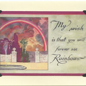Rainbow Wensen: Vintage LGBTQ Card - regenboog trots kaart, beste wensen kaart, denken van je kaart, gay pride kaart, altijd zien regenbogen kaart