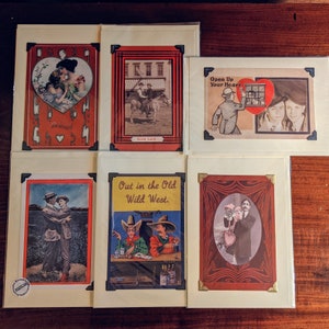 Seeing Red: Pack de cartes de vœux LGBTQ + vintage - carte de Saint-Valentin lesbienne, saint-valentin asexué, carte de bonne chance, carte de cow-boy gay, anniversaire gay