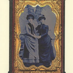Victorian Amore: carte lesbienne de la Saint-Valentin, copines gays, carte épouses lesbiennes, anniversaire, mariage gay, carte lgbtq vintage, tintype
