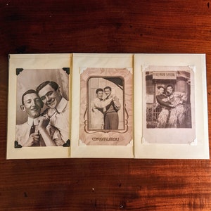 Engaygement: Vintage LGBTQ + Card Pack - cartão de noivado gay, cartão de casamento gay, noivas gays, cartões de dois maridos, foto gay antiga