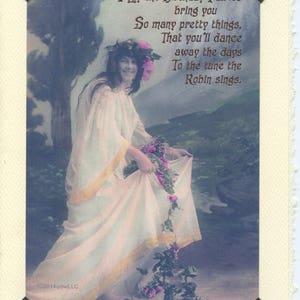 Birthday Fairy: Vintage LGBTQ Birthday Card vintage crossdressing, antique transgender card, gay birthday card, children's birthday card 5"x7" Textured Card