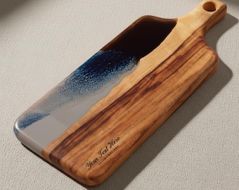 Anniversary Gift for Couple Engraved Resin Serving Board Unique Handmade Personalized Artisan Charcuterie Gift