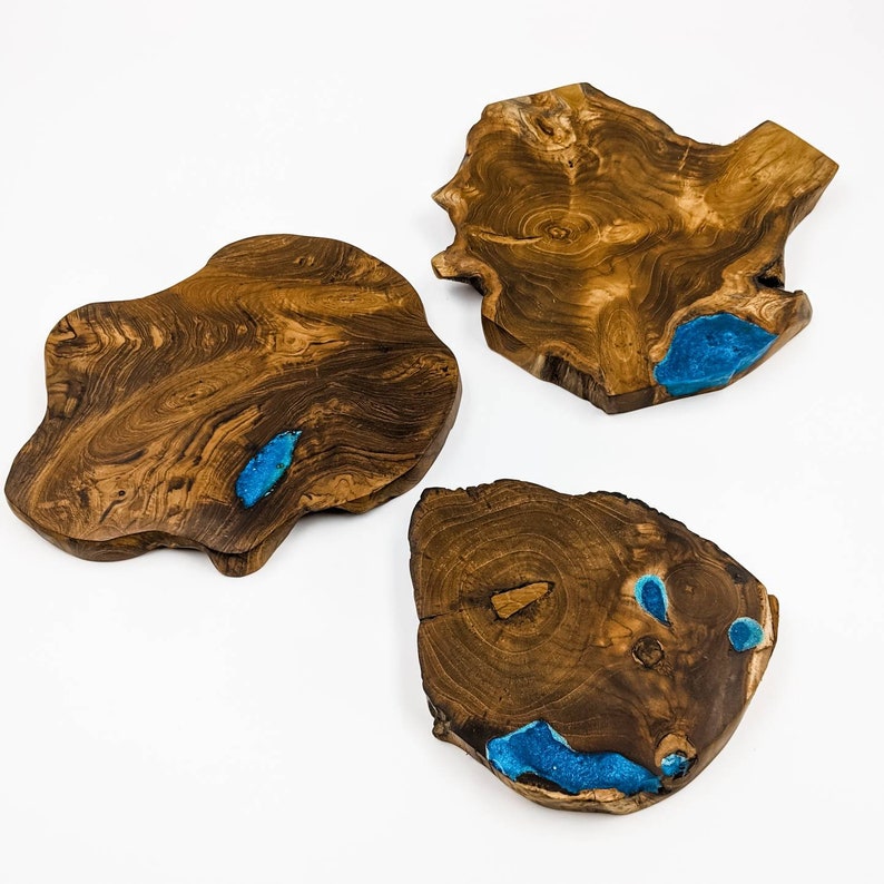 Teak Resin Trivet Resin Serving Board Epoxy Resin Hot Plate Etsy