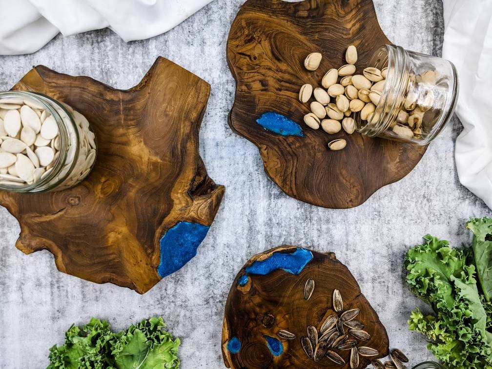 Teak Resin Trivet Resin Serving Board Epoxy Resin Hot Plate Etsy