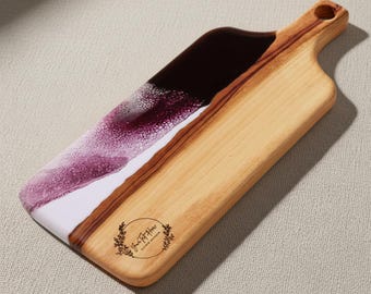 Christmas Gift for Her Personalized Resin Charcuterie Board Unique Handmade Engraved Artisan Cheeseboard Gift