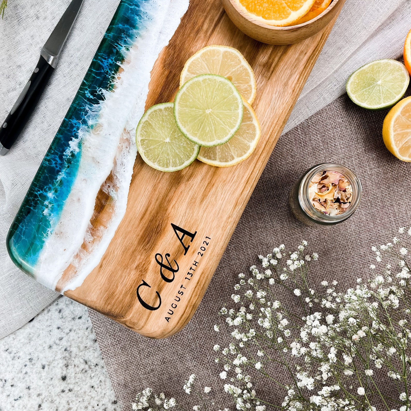 Personalised Resin Chopping Board Cheese Board Personalised Etsy