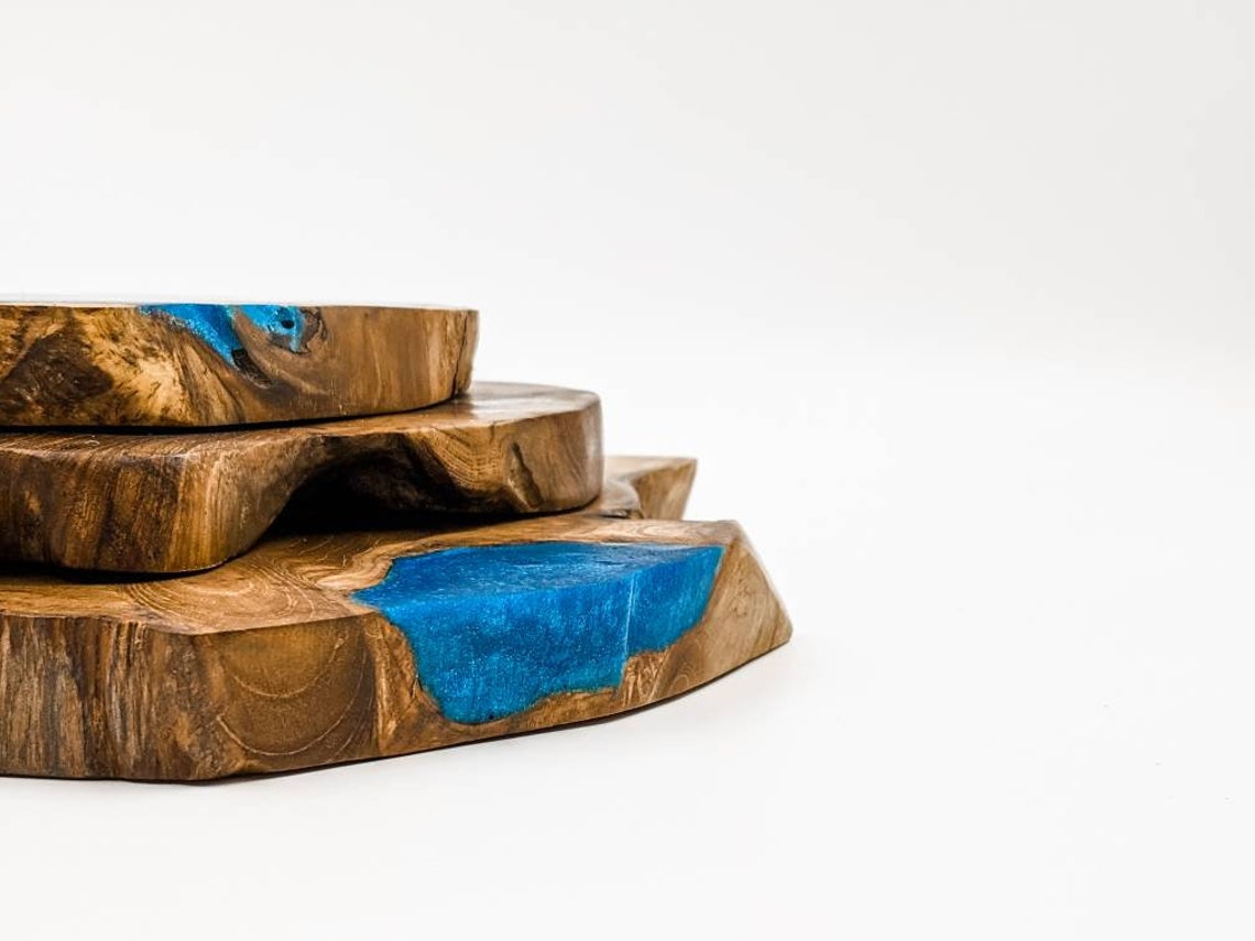 Teak Resin Trivet Resin Serving Board Epoxy Resin Hot Plate Etsy