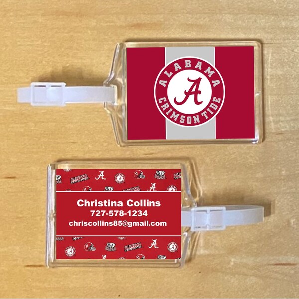 Alabama Crimson Tide Luggage Tag Etsy