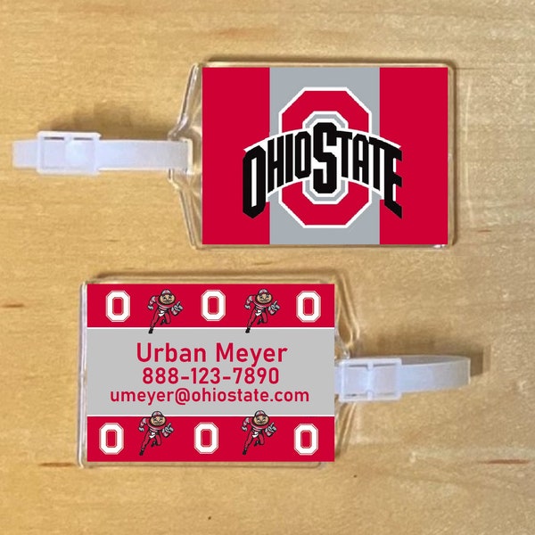 Ohio State Buckeyes NCAA ID Luggage Tags, Personalized Custom Bag Tag, Gift for Her and Him, College Football, The Ohio State University