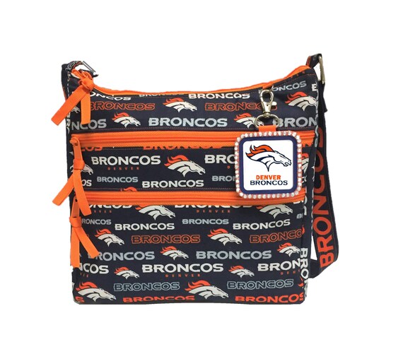Denver Broncos Triple Zip Crossbody Nfl Handbag Etsy