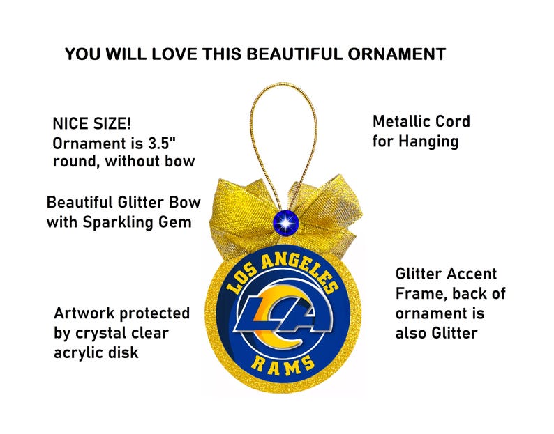 Los Angeles LA Rams Ornament, Los Angeles Rams Gift, Optional Gift Box