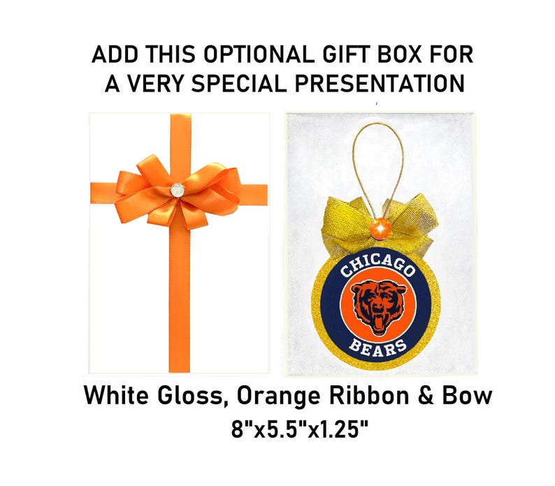 Chicago Bears Ornament, Chicago Bears Gift, Optional Gift Box, Keepsake
