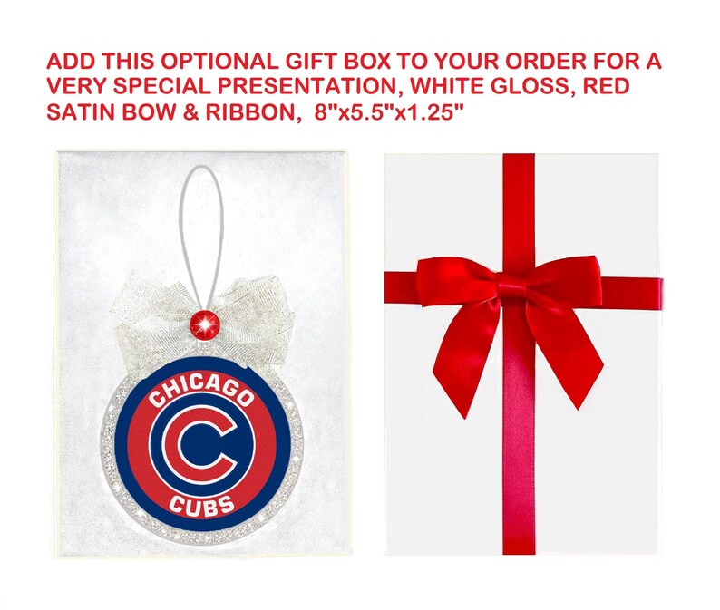 Chicago Cubs Ornament, Chicago Cubs Gift, Optional Gift Box, Keepsake
