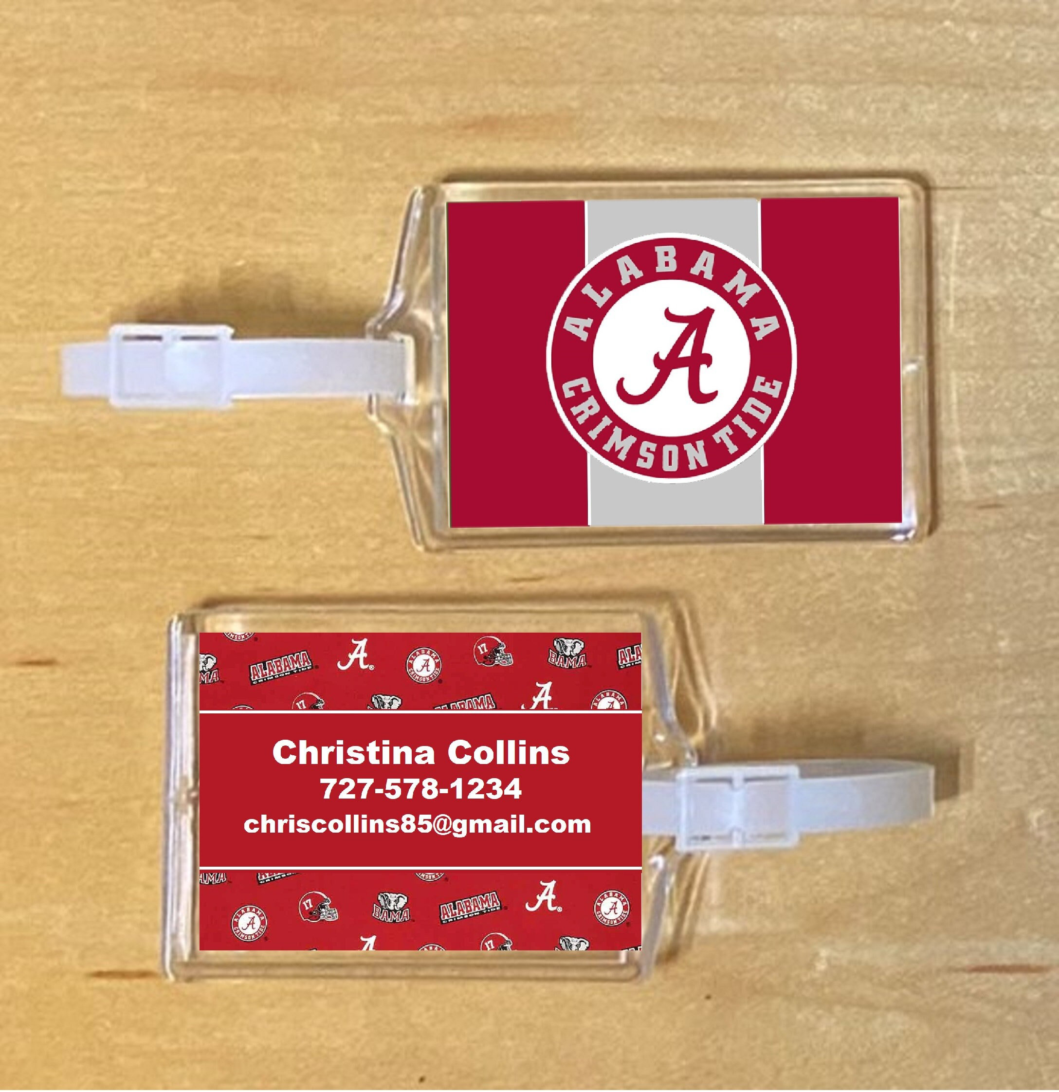 Alabama Crimson Tide ID Luggage , Personalized Custom Bag Tag, Gift for Her, Gift for Him, NCAA merchandise, Buy more & Save!