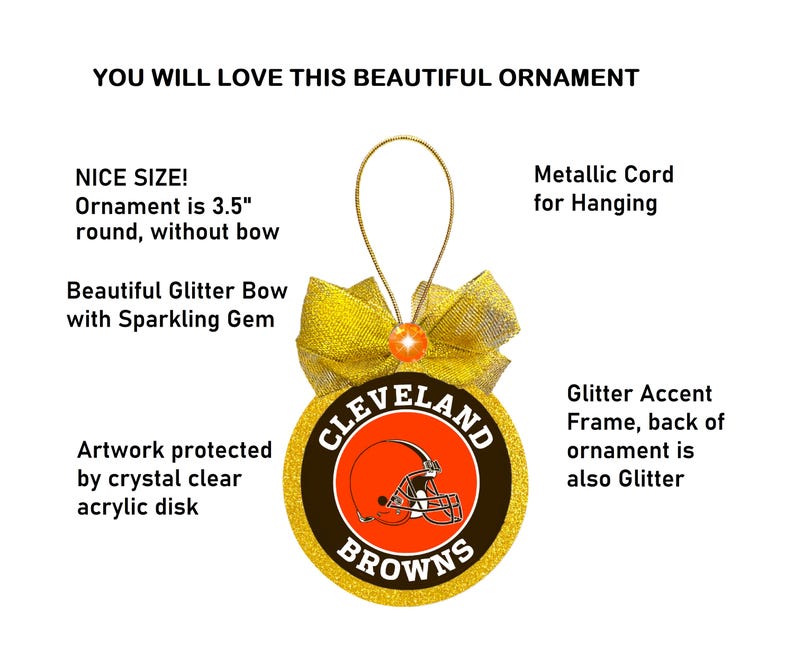 Cleveland Browns Ornament, Cleveland Browns Gift, Optional Gift Box