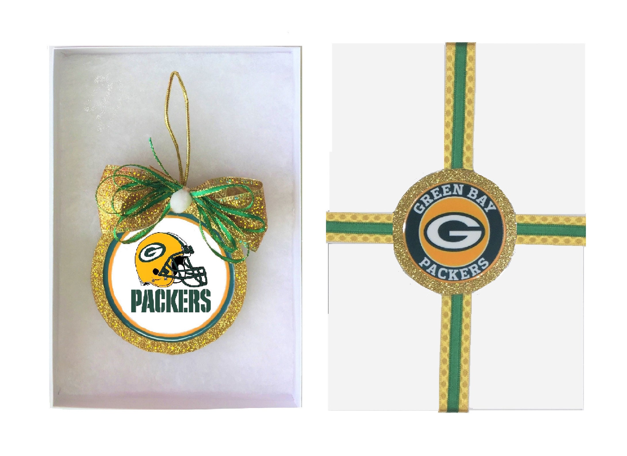 Green Bay Packers Nfl Ornament Gift Box Option